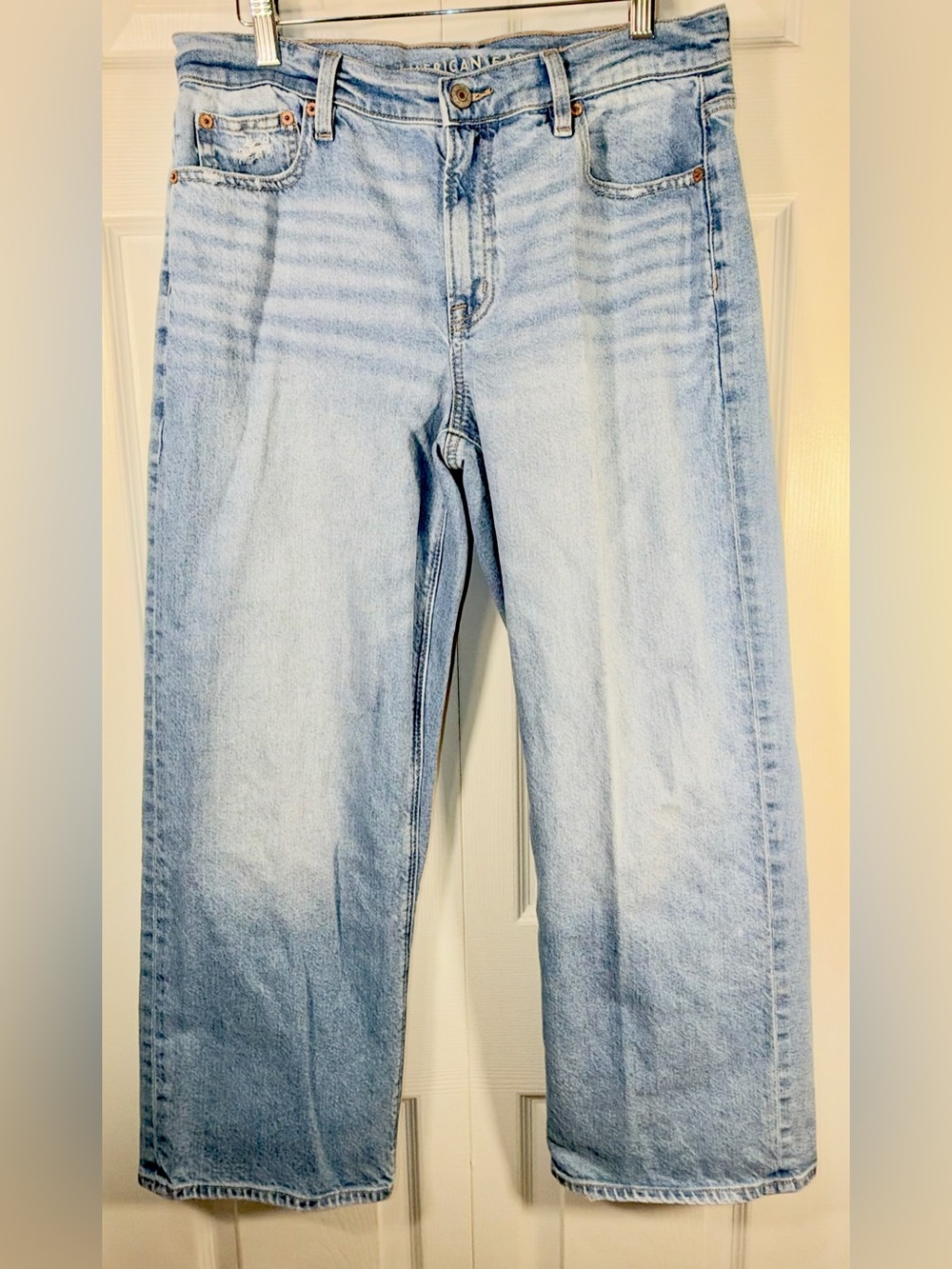 American Eagle Strigid High Waisted Stovepipe Jeans Light Wash 8 Short